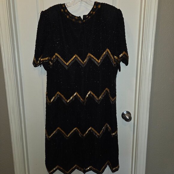 Vintage dazzling, 80's Hand-beaded masterpiece by Laurence Kazar New York! 2X - Picture 5 of 11